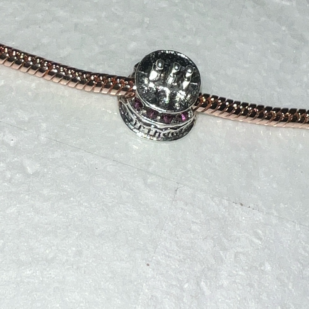 Silver & Pink Birthday Cake "Birthday" Charm For Pandora Braclets - Picture 6 of 7
